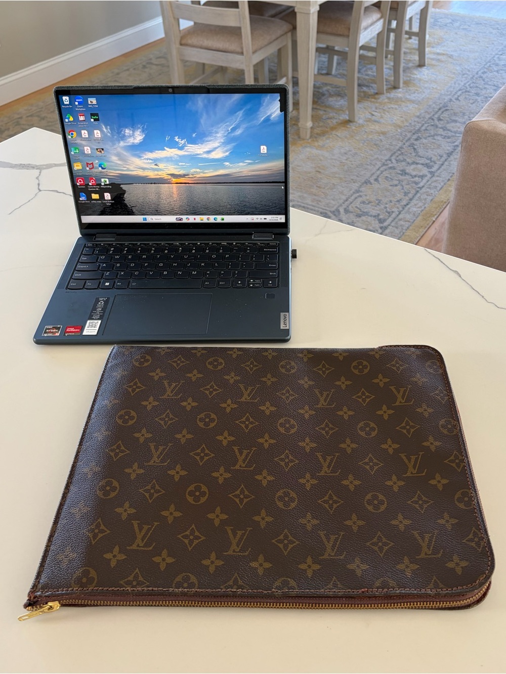 Louis Vuitton Vintage 1982 Monogram Poche Document Portfolio Laptop Sleeve Pouch